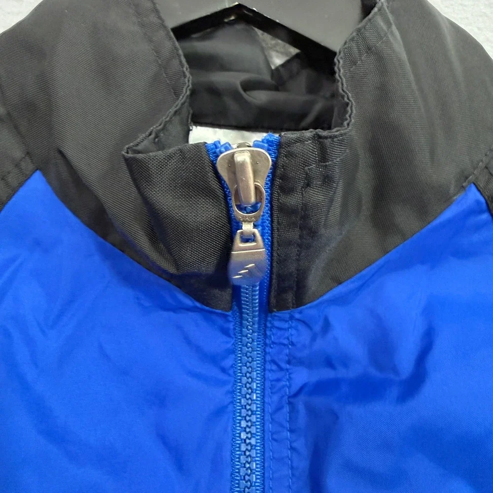 Vintage Adidas Windbreaker Jacket Mens Large Blue Black Full Zip Mesh Lined Logo